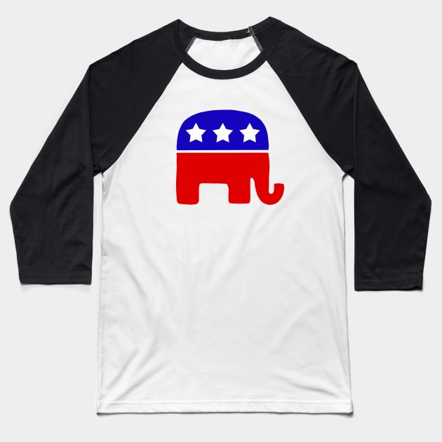Republican Elephant Baseball T-Shirt by valentinahramov